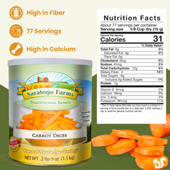 dehydrated carrot dices food storage