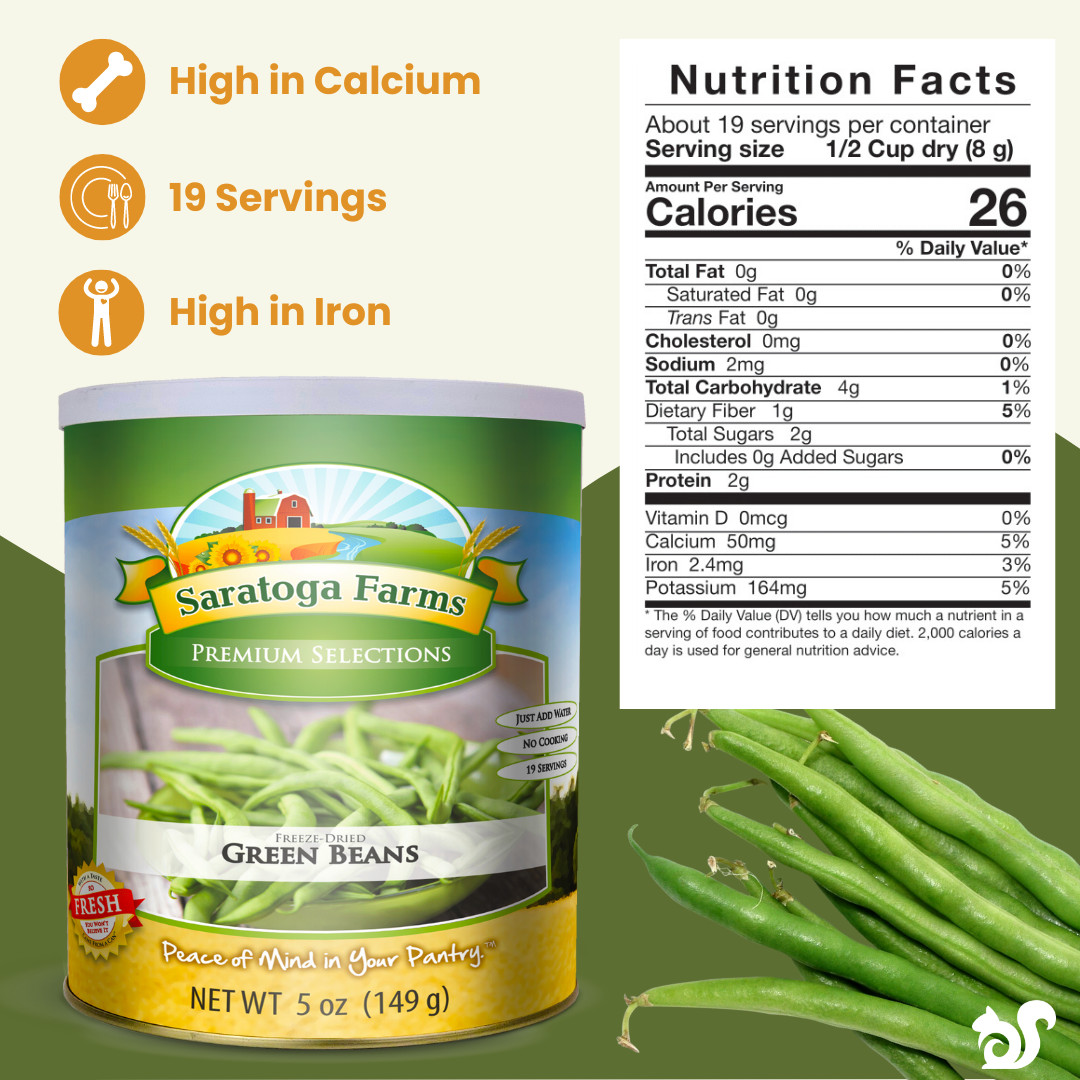 freeze dried green beans nutrition facts